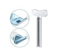 Shein 1 pieza Exprimidor de pasta de dientes de acero inoxidable, extrusor manual de limpiador facial, utilizado en el baño, tintes para el cabello, cosméti