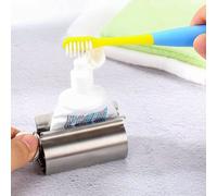 Shein 1 pieza Exprimidor de pasta de dientes de acero inoxidable, sin esfuerzo, duradero, fácil de dispensar y limpiar, adecuado para el hogar y la cocina p