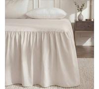 Shein 1 pieza Falda de cama, ropa de cama, sábana suave y transpirable con volante y banda elástica, sueño cómodo, ligera y elegante, textura suave como una