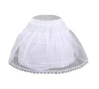 Shein 1 pieza Falda de enagua corta ajustable de estilo Lolita con dos aros de acero y una capa de malla dura y adornos de encaje, de estilo casual blanco p