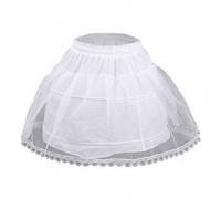 Shein 1 pieza Falda enagua Lolita de una sola capa con volantes de encaje y tul, ajustable, de acero, color blanco, ropa de otoño para mujer