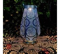 Shein 1 pieza Farol de hierro con energía solar, ilumina tu mundo, resistente al agua IP65, apto para jardín, patio, camping, césped, pieza decorativa