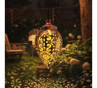 Shein 1 pieza Farol de hierro con forma de lágrima alimentado por energía solar - Resistente al agua, crea una hermosa ambientación para tu jardín por la no