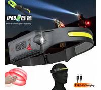 Shein 1 pieza Farol frontal recargable con un haz de luz de 230° de amplio ángulo, lámpara LED con sensor de movimiento para adultos - Accesorios y equipos