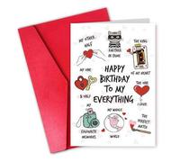 Shein 1 pieza "Feliz cumpleaños a mi todo" Tarjeta de cumpleaños romántica con sobre, saludo lindo para novio, esposo o pareja, en blanco por dentro