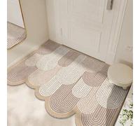 Shein 1 pieza Felpudo de PVC con diseño de maceta con círculo de seda, estilo fresco, para quitar el barro, fácil de limpiar, felpudo adecuado para restaura
