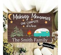Shein 1 pieza Felpudo personalizado de caravana, felpudo personalizado con memoria de camping para RV de interior y exterior, regalo divertido de alfombra d