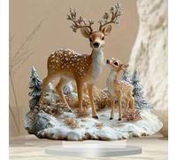 Shein 1 pieza Figura decorativa de reno de acrílico en estilo bohemio MAHUNIYA, decoración de escritorio con temática navideña, decoración de animal de uso