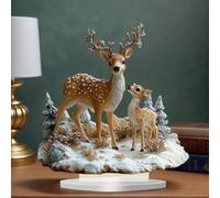 Shein 1 pieza Figura decorativa de reno de acrílico estilo bohemio MAHUNIYA, decoración de escritorio con temática navideña, decoración de animal multiusos