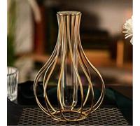 Shein 1 pieza Florero de metal geométrico dorado con estante para tubo de ensayo | Decoración minimalista moderna y retro para sala de estar, oficina, hogar