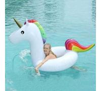 Shein 1 pieza - Flotador de natación grande con diseño de unicornio, personalizable, anillo de vida inflable de 120/90 cm de grosor, flotador de agua inflab