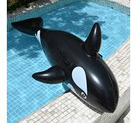Shein 1 pieza Flotador inflable de orca negra, balsa de agua para piscina y fiesta en la playa, regalo perfecto de verano, esencial de playa, accesorio de p