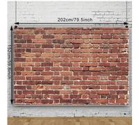 Shein 1 pieza Fondo de fotografía de pared de ladrillos rojos de vinilo, fondo para cumpleaños, graduación, decoración del hogar, cabina fotográfica, estudi