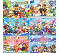 Shein 1 pieza Fondo de fotografía navideño de Paw Patrol, adecuado para cubrir manchas, apropiado para fiestas festivas, Navidad, Halloween, fondo lindo y e