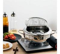 Shein 1 pieza Freidora de estilo japonés para tempura de uso doméstico, mini, con control de temperatura profunda, eficiente a gas, freidora pequeña japones