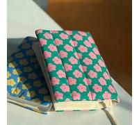 Shein 1 pieza Funda acolchada con estampado floral de primavera y verano para cuaderno A5 de tela de algodón, protector de cuaderno hecho a mano, funda para