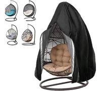 Shein 1 pieza Funda con cremallera para silla colgante tipo huevo de patio, funda para silla colgante de mimbre, funda para silla de exterior resistente al