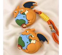 Shein 1 pieza Funda con diseño de dinosaurio de dibujos animados que respira fuego y tierra, con cordón, adecuada para Airpods de 4ta generación, 1/2, Pro 1
