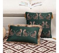 Shein 1 Pieza Funda Con Estampado De Leopardo, Encaje Floral Con Flecos, Hecha De Dutch Plush (una Tela Peluda), Sin Núcleo De Almohada, Adecuada Para Decor