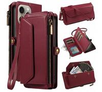 Shein 1 pieza Funda de cartera multifuncional con ranura para tarjetas y correa cruzada compatible con Apple 17 Pro Max/ A16, de piel sintética