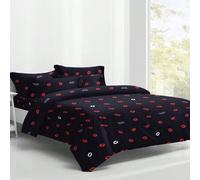 Shein 1 pieza Funda de edredón de estampado de labios simple y moderno "Vivieron felices para siempre", para uso en dormitorio (sin almohada, sin edredón)