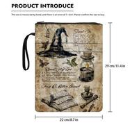 Shein 1 pieza Funda de libro con cremallera y tema de sombrero mágico vintage, funda protectora de libro de tapa blanda, cubierta de libro, chaqueta de libr