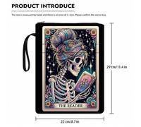 Shein 1 pieza Funda de libro con tema de lector con cremallera, protector de libro de tapa blanda forrado, funda de libro de tapa blanda, chaqueta de libro,