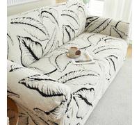 Shein 1 pieza Funda de sofá de tela de peluche suave catiónica a prueba de mascotas, con patrón de hojas de jacquard en relieve, opciones de color versátile