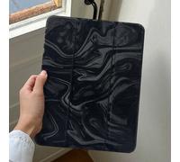 Shein 1 pieza Funda de tableta plegable plana de cuero de terciopelo con líquido transparente de acrílico, adecuada para iPad 10th Gen/11th Gen/10.2/10.5/Ai