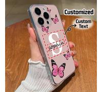 Shein 1 pieza Funda de teléfono personalizable de silicona TPU suave en 3D, con diseño de impresión UV única sobre un fondo rosa pastel, compatible con