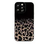 Shein 1 pieza Funda de teléfono a prueba de golpes con estampado de leopardo degradado, impresión UV compatible con iPhone, compatible con Galaxy, compatibl