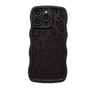 Shein 1 pieza Funda de teléfono a prueba de golpes con estampado de leopardo oscuro, impresa con UV para iPhone/Galaxy/Infinix/Redmi/OPPO/VIVO/MOTO/Realme