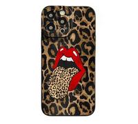 Shein 1 pieza Funda de teléfono anti-caída con impresión UV de lengua de leopardo compatible con Apple, Galaxy, Infinix, Redmi, OPPO, VIVO, Realme