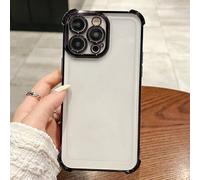 Shein 1 pieza Funda de teléfono con cojín transparente de cuatro esquinas, resistente a golpes, compatible con iPhone 16 PROMAX, 11, 12, 13, 14 Pro Max, XR,