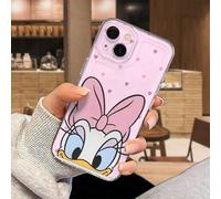 Shein 1 pieza Funda de teléfono con dibujos de Donald Duck y Daisy con licencia, que es a prueba de golpes y resistente a caídas, adecuada para modelos de 1