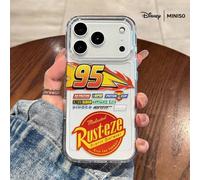 Shein 1 pieza Funda de teléfono con diseño de calcomanía de Rayo McQueen de Rust-Eze Racing de Disney Pixar Cars 95, adecuada para iPhone 17/17 Pro/17 Pro M