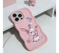 Shein 1 pieza Funda de teléfono con diseño de conejo pintado y corazón de macaron 2026 Último modelo de funda de teléfono de conejo talla grande vendido Com