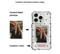 Shein 1 pieza Funda de teléfono con marco de fotos en forma de corazón personalizado, compatible con 16 Pro Max/16 Pro/ 15 Pro Max/14 Pro Max/13 Pro Max/Inf