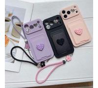 Shein 1 pieza Funda de teléfono con ranura para tarjeta DIY Corazón 2026 Último modelo de caliente Funda de teléfono con diseño de gato [Versión Internacion