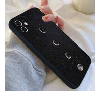 Shein 1 pieza Funda de teléfono negra con diseño de estrellas y lunas compatible con Samsung Galaxy S25/S24/S23/S22/S26/S26+/S26 Ultra, 16/13/15/15 Pro/14 P