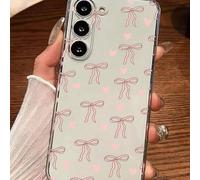 Shein 1 pieza Funda de teléfono suave con lazo rosa en forma de corazón compatible con iPhone 17/17 Air/17 Pro/17 Pro Max, Honor, Redmi y compatible con Sam