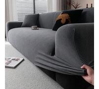 Shein 1 pieza Funda elástica de sofá de unicolor con jacquard, estilo Ins para todas las estaciones, lavable a máquina, a prueba de mascotas y duradera, ade