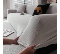 Shein 1 pieza Funda elástica de sofá de unicolor con jacquard, estilo Ins para todas las estaciones, lavable a máquina, a prueba de mascotas y duradera, ade