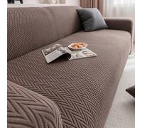 Shein 1 pieza Funda elástica de sofá de unicolor con jacquard, estilo Ins para todas las estaciones, lavable a máquina, a prueba de mascotas y duradera, ade