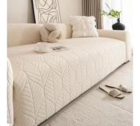 Shein 1 pieza Funda elástica de sofá de unicolor con jacquard, estilo Ins para todas las estaciones, lavable a máquina, a prueba de mascotas y duradera, ade