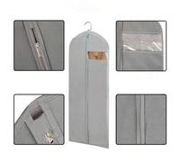 Shein 1 pieza Funda gris transpirable para prendas, bolsa protectora contra el polvo y la humedad para guardar abrigos, camisas blancas, pantalones negros,