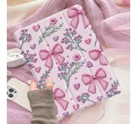 Shein 1 pieza Funda para tableta y Kindle E-Book con bordado rosa, lazo y estampados florales, compatible con iPad 10ª generación, 10.2/Mini6/Mini7/9.7 pulg