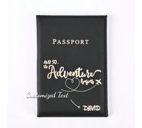 Shein 1 pieza Funda personalizada con nombre para documentos de viaje, accesorios de viaje, funda de pasaporte con estampado explosivo 989 de PU, clip de pa