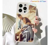 Shein 1 pieza Funda personalizada de teléfono con foto conmemorativa de pareja de manos entrelazadas de cobertura completa negra para S20, S21, S22, S23, S2