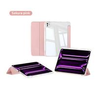 Shein 1 pieza Funda plegable para iPad, de estilo transparente, con protección contra caídas, soporte, y bolsillo para lápiz, compatible con modelos iPad Mi